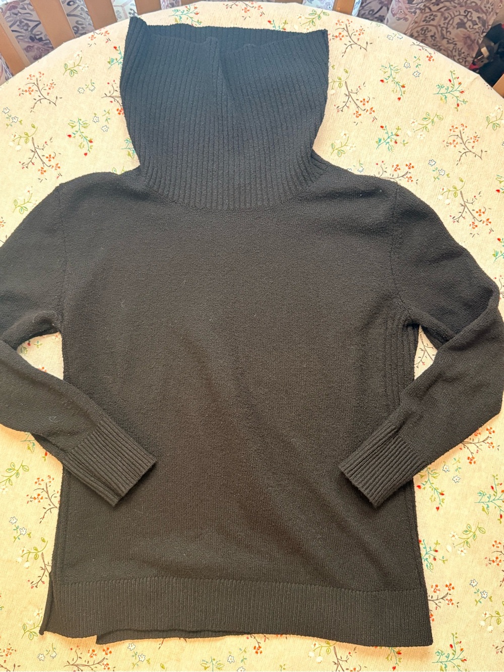 SO Black Ribbed Turtleneck Sweater